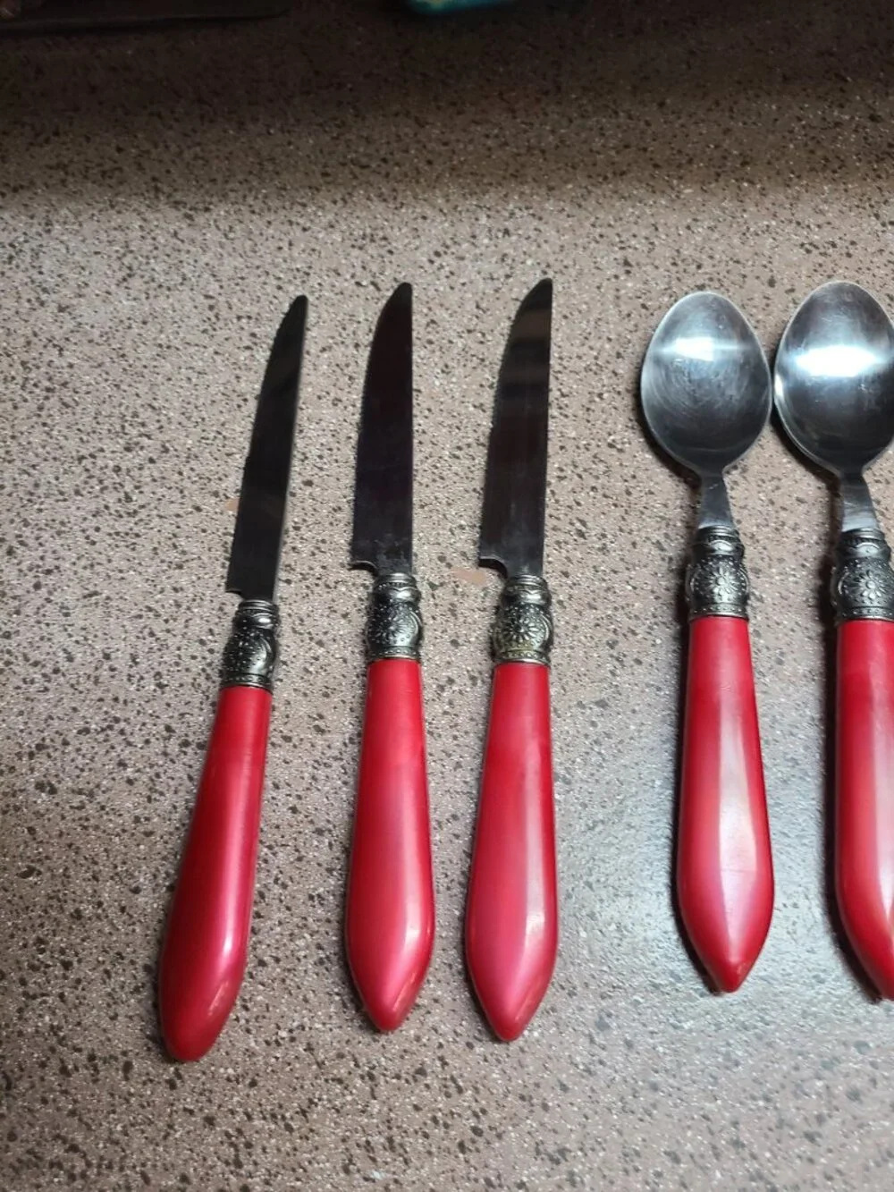 Pioneer Woman Red Cowgirl Lace Stainless Steel Flatware Lot of 11 Mixed Lot